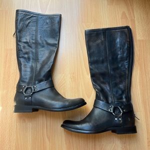 Tall brown / black frye boots